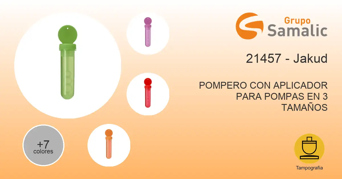 Pompero con aplicador para pompas en 3 tamaños 21457