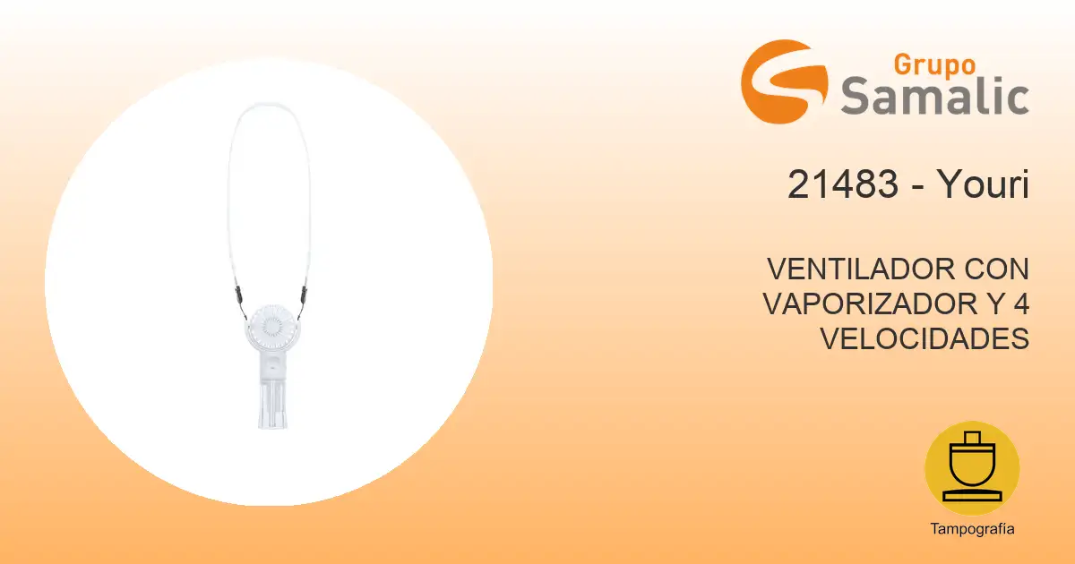 Ventilador con vaporizador y 4 velocidades 21483