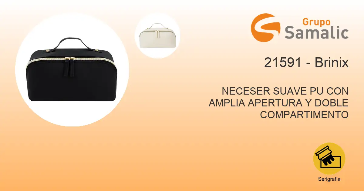 Neceser suave pu con amplia apertura y doble compartimento 21591