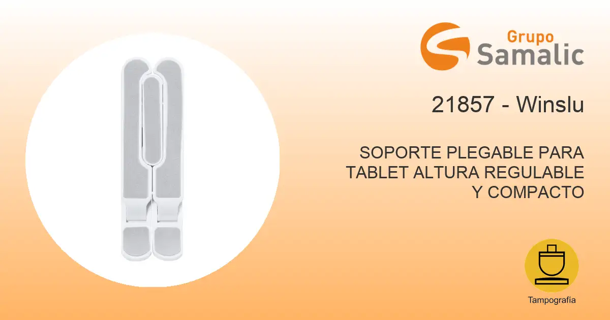 Soporte plegable para tablet altura regulable y compacto 21857