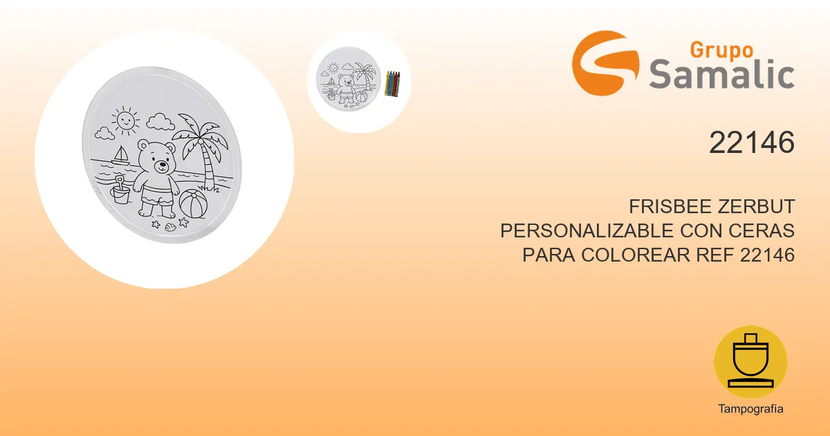 Frisbee zerbut personalizable con ceras para colorear 22146