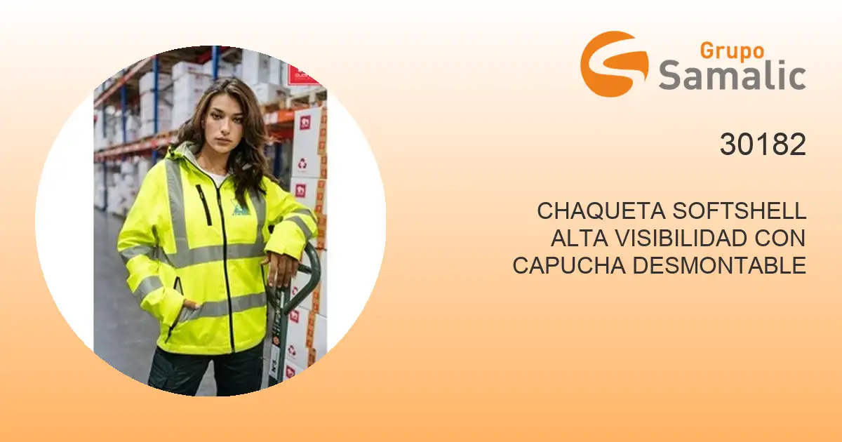 Chaqueta softshell alta visibilidad con capucha desmontable 30182