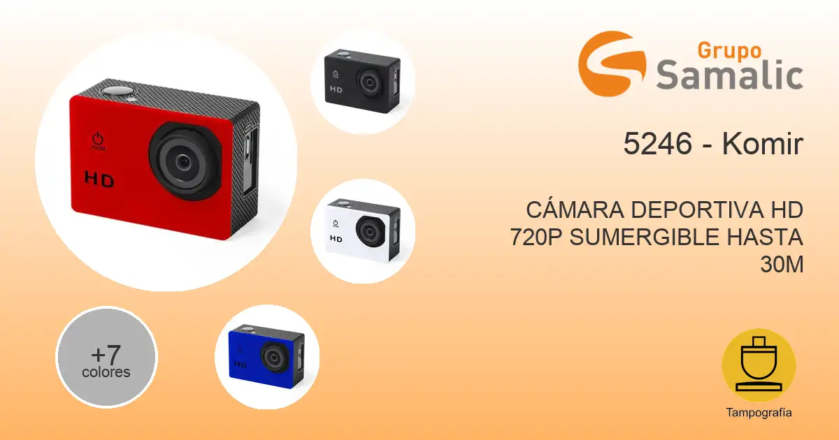 Cámara deportiva hd 720p sumergible hasta 30m 5246