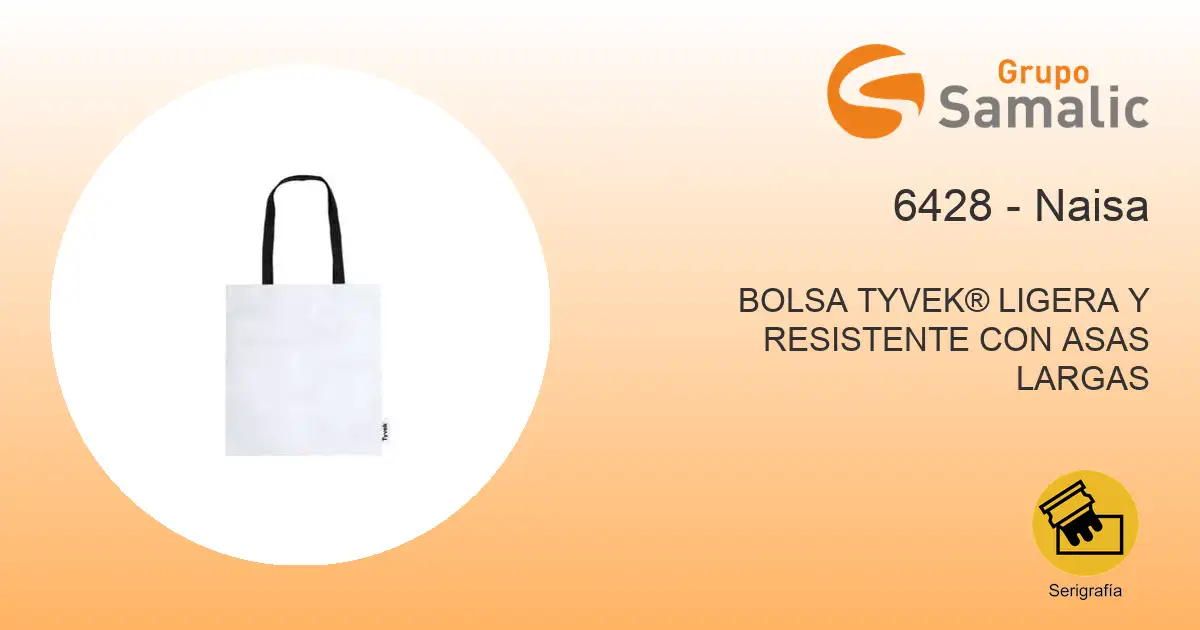 Bolsa tyvek® ligera y resistente con asas largas 6428