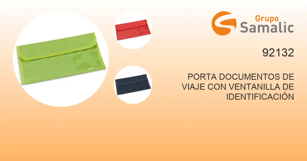 Porta documentos de viaje con ventanilla de identificación 92132