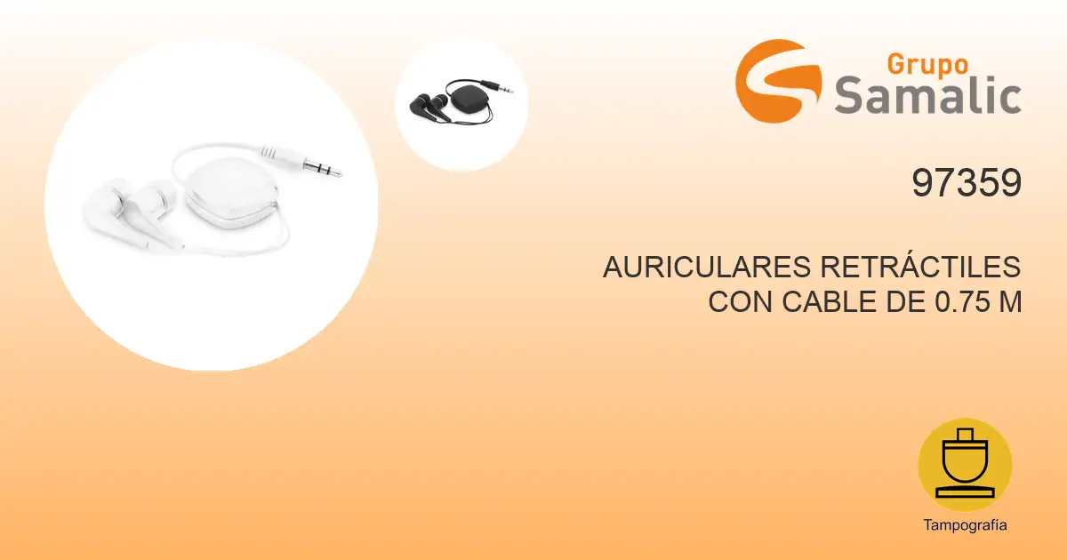 Auriculares retráctiles con cable de 0.75 m 97359