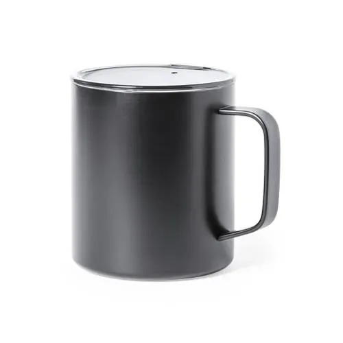 Taza térmica de acero inox con aislamiento de cobre ref 1046 - Negro