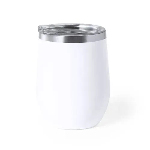Vaso térmico de acero inox con tapa dosificadora ref 1047 - Blanco