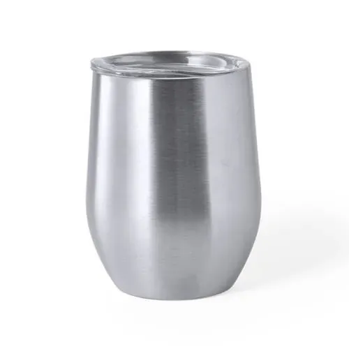 Vaso térmico de acero inox con tapa dosificadora ref 1047 - Plateado