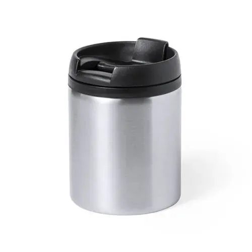 Vaso térmico de acero inox con tapa dosificadora ref 1050 - Plateado