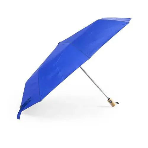 Paraguas Plegable Automático Ecoamigable Mango Bambú ref 1088 - Azul