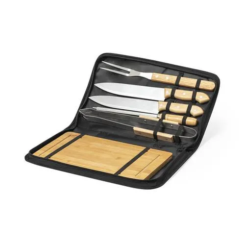 Set de barbacoa nature con 6 accesorios de metal ref 1112
