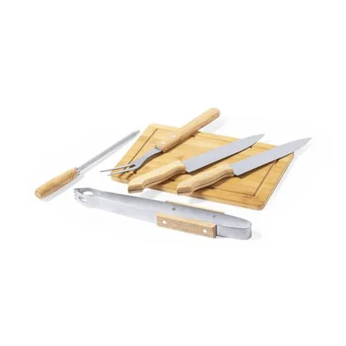 Set de barbacoa nature con 6 accesorios de metal ref 1112