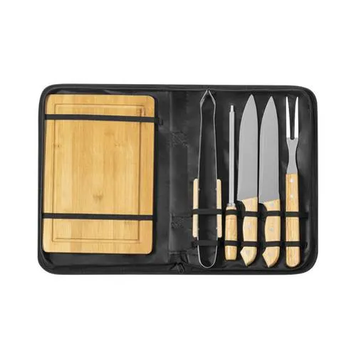 Set de barbacoa nature con 6 accesorios de metal ref 1112