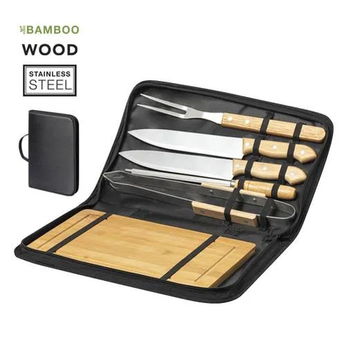 Set de barbacoa nature con 6 accesorios de metal ref 1112