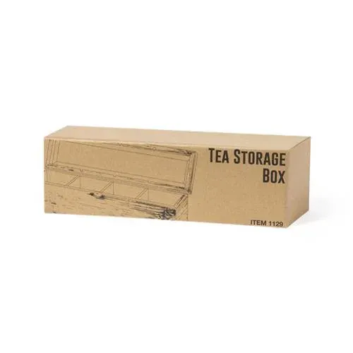 Caja para té Nature con 4 compartimentos de bambú ref 1129 - 05