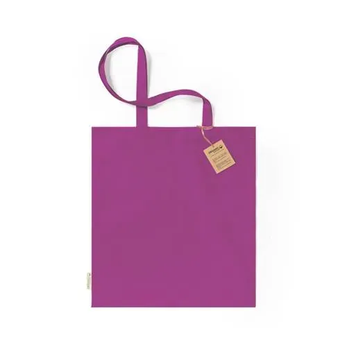 Bolsa de algodón orgánico con asas largas ref 1175 - Fucsia