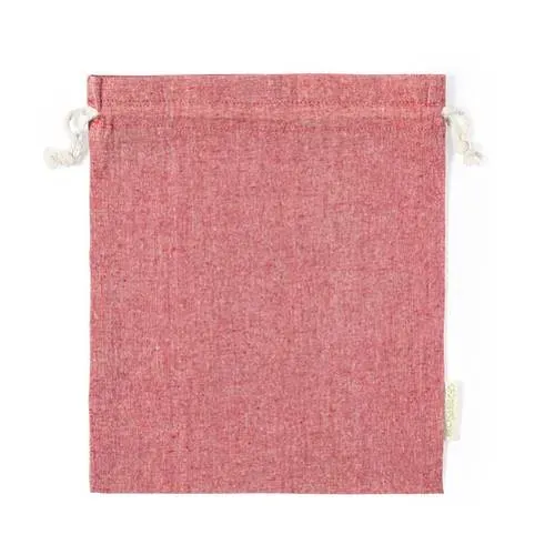 Bolsa eco-friendly de algodón reciclado con cierre de cordón ref 1179 - Rojo