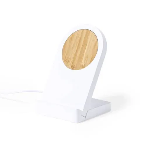 Cargador inalámbrico magnético de bambú con soporte ref 1197 - 00