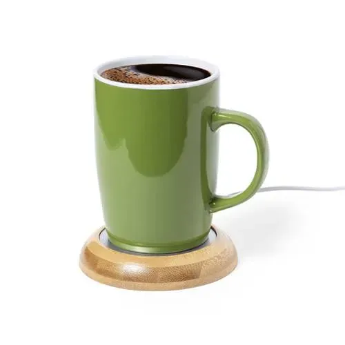 Calentador de tazas de bambú con conexión USB ref 1200 - 01
