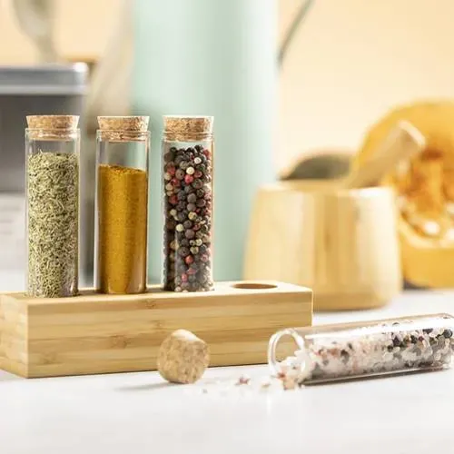 Set de especias nature con tarros de cristal reutilizables ref 1242 - 02