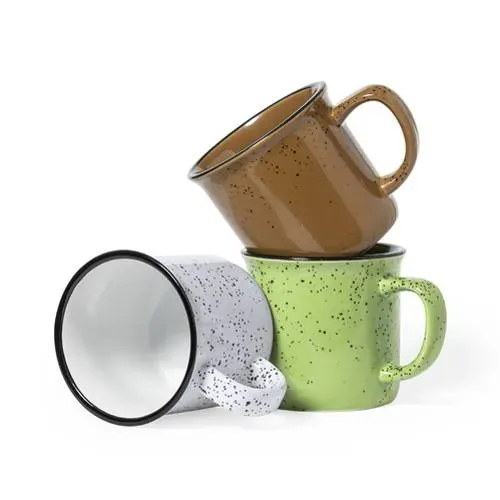 Taza de cerámica vintage con diseño moteado ref 1256 - 01