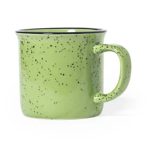 Taza de cerámica vintage con diseño moteado ref 1256 - Verde