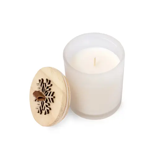 Vela navideña aroma vainilla diseño copo de nieve ref 20104