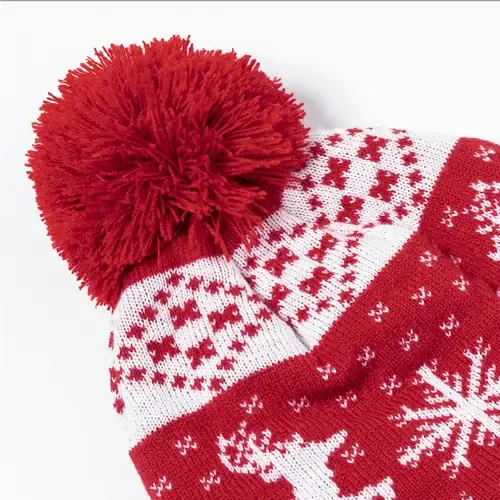 Gorro navideño con pom pom y zona para marcaje ref 20114 - 01