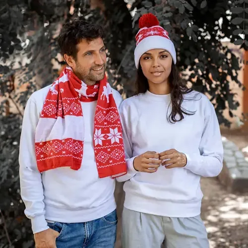 Gorro navideño con pom pom y zona para marcaje ref 20114 - 07