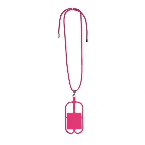 Lanyard portamóvil ajustable en poliéster y silicona ref 20156 - Fucsia