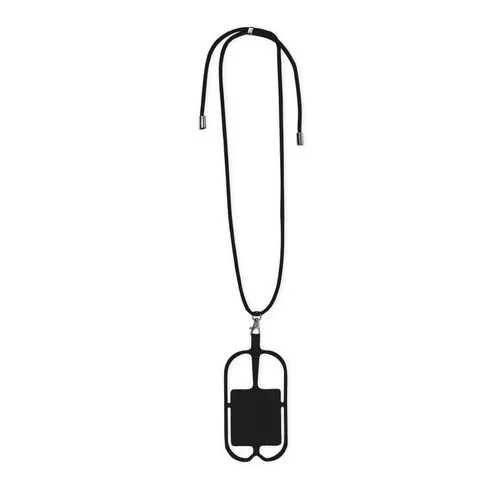 Lanyard portamóvil ajustable en poliéster y silicona ref 20156 - Negro