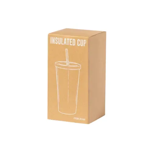 Vaso térmico de acero inoxidable con tapa y pajita ref 20163 - 05