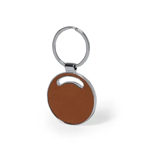 Llavero de cuero reciclado con anilla metálica ref 20188 - 01