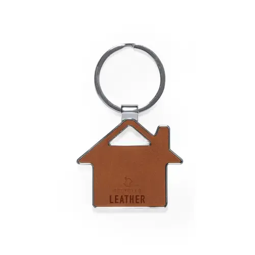 Llavero de cuero reciclado con anilla metálica ref 20188 - Casa