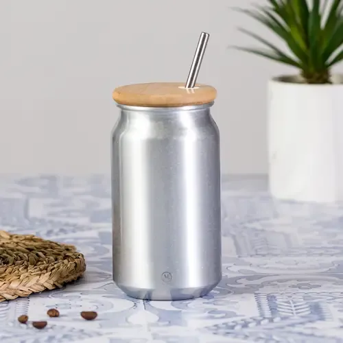 Vaso de Aluminio Reciclado con Tapón de Bambú ref 20208 - 03