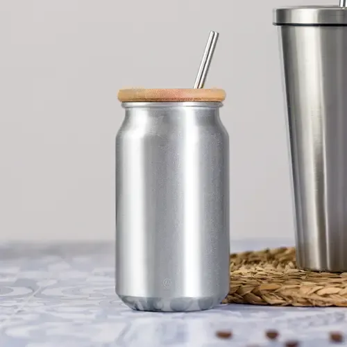 Vaso de Aluminio Reciclado con Tapón de Bambú ref 20208 - 05
