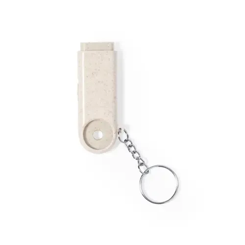 Llavero moneda con linterna LED y caña de trigo ref 20232 - Natural