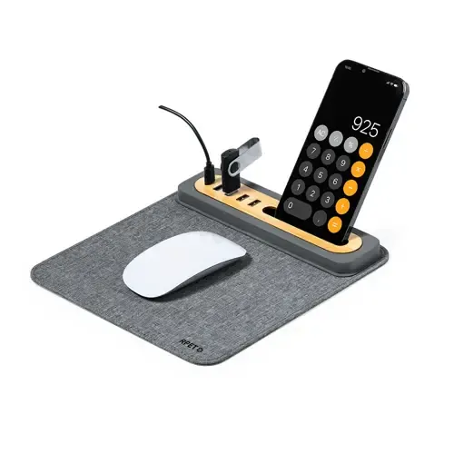 Alfombrilla con puertos USB y soporte para smartphone ref 20246