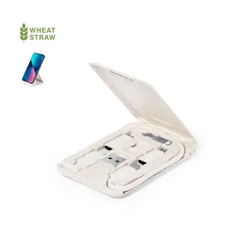 Set de Cables Cargadores de Fibra de Trigo con Soporte ref 20261 - 00