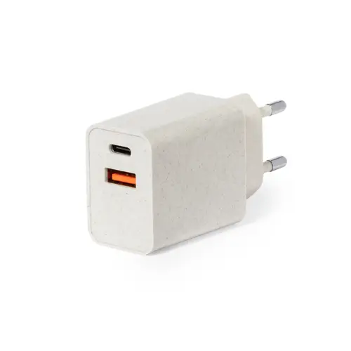 Cargador USB de pared carga rápida fibra de trigo ref 20270