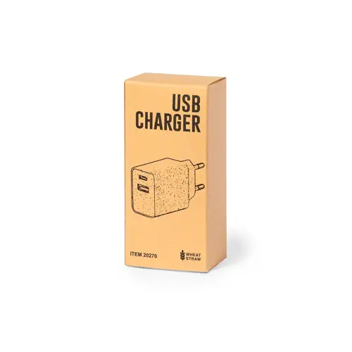 Cargador USB de pared carga rápida fibra de trigo ref 20270