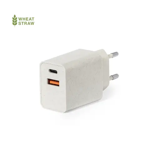 Cargador USB de pared carga rápida fibra de trigo ref 20270