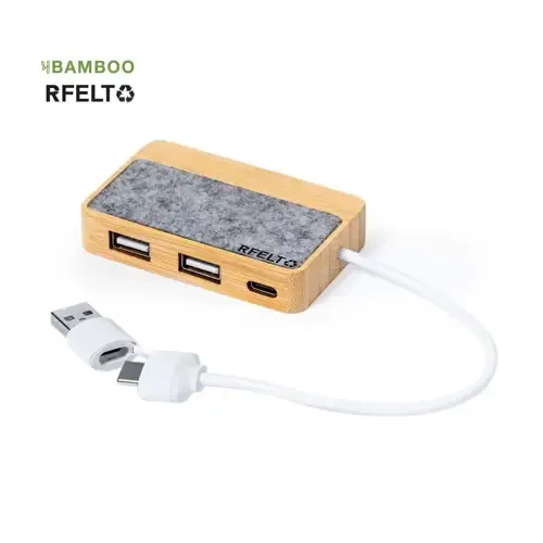 Puerto USB 2.0 en bambú y fieltro reciclado ref 20276 - 00
