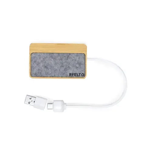 Puerto USB 2.0 en bambú y fieltro reciclado ref 20276 - 03