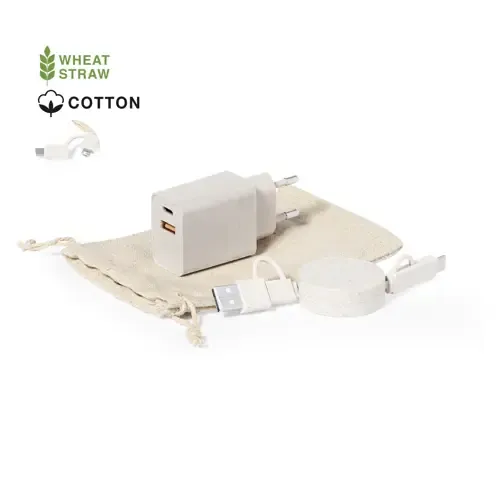 Cargador USB de pared con carga rápida y cable extensible ref 20291 - 00