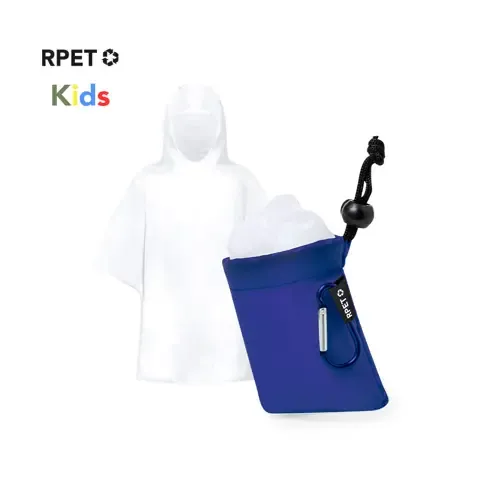 Poncho infantil RPET con funda y mosquetón ref 20346