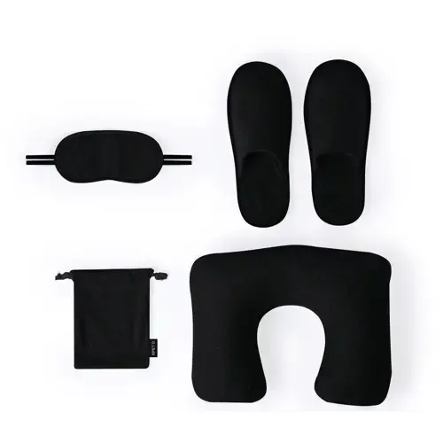 Set de viaje ergonómico con funda RPET ref 20361 - Negro