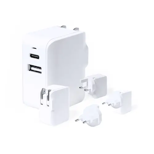 Adaptador de enchufes compacto con USB y Tipo C ref 20364