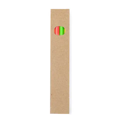 Set de 4 lápices de colores flúor en caja reciclada ref 20406